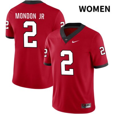 Women's Georgia Bulldogs NCAA #2 Smael Mondon Jr. Nike Stitched Red NIL 2022 Authentic College Football Jersey ZMO4754ZF